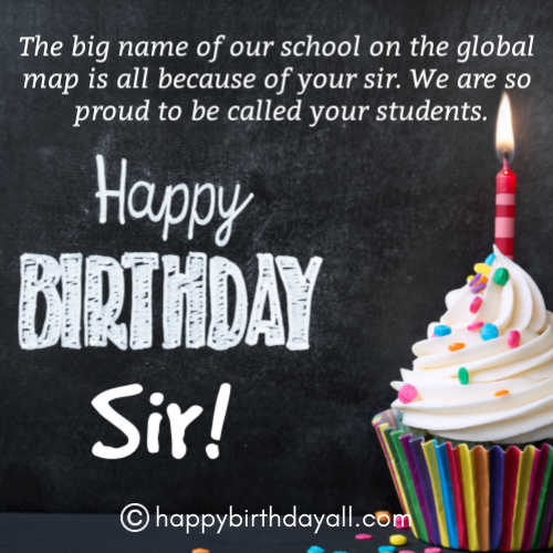 Formal Happy Birthday for Principal with Images