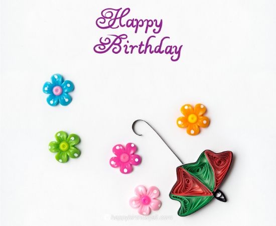 happy birthday flower umbrella