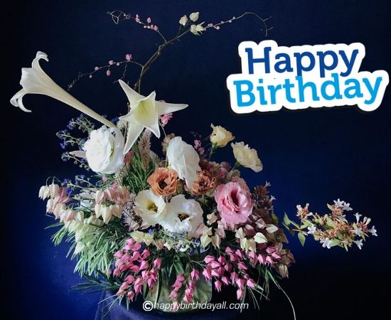 happy birthday white flower