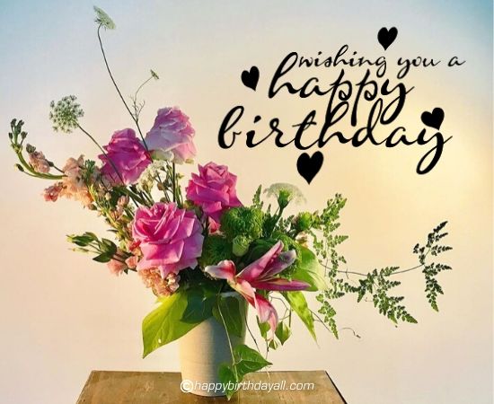 Soothing Happy Birthday Images with Flowers and Roses