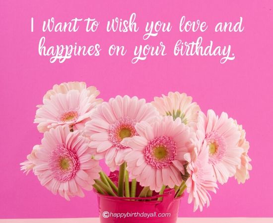 I want to wish you love and happiness on your birthday