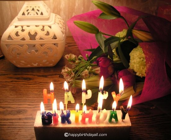 birthday candles with flower