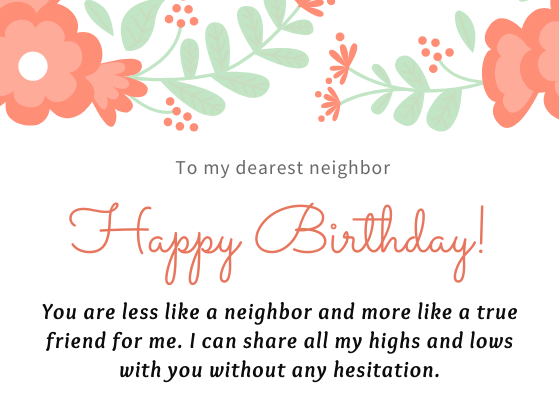 Sweet Happy Birthday Messages for Neighbors Friend