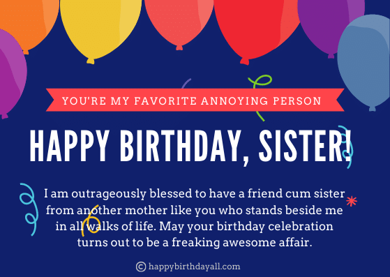 Happy Birthday Wishes for Sister from Another Mother