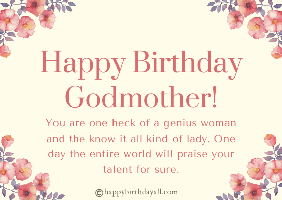 Beautiful Happy Birthday Wishes For Godmother With Images