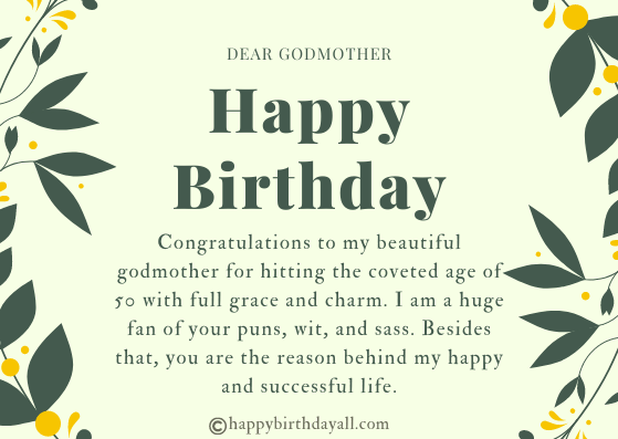 Happy Birthday Wishes for Godmother