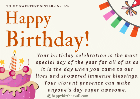 happy birthday sister in law messages