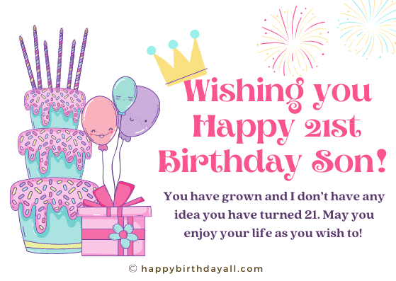 21st Birthday Wishes for Son | Happy Birthday Son Turning 21