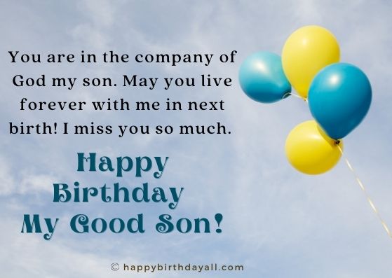 Happy Birthday in Heaven Son Wishes 