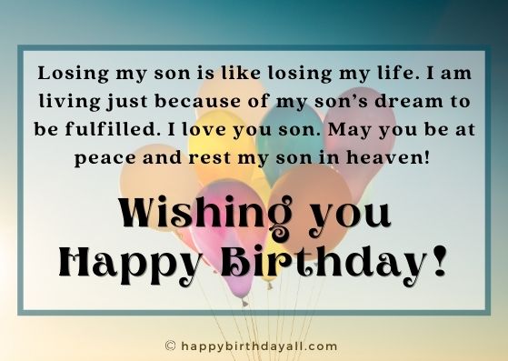 Happy Birthday Son In Heaven Messages