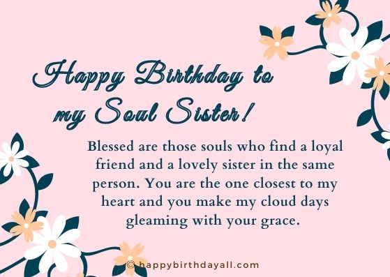 Birthday Wishes for Sister not By Blood But By Heart