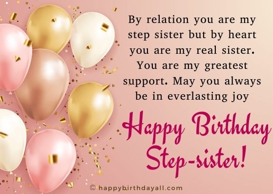 Happy birthday step sister!