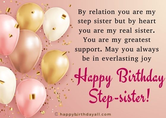 Heart-Touching Birthday Wishes for Step Sister With Images