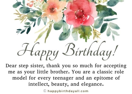 Happy Birthday Wishes for Step Sister