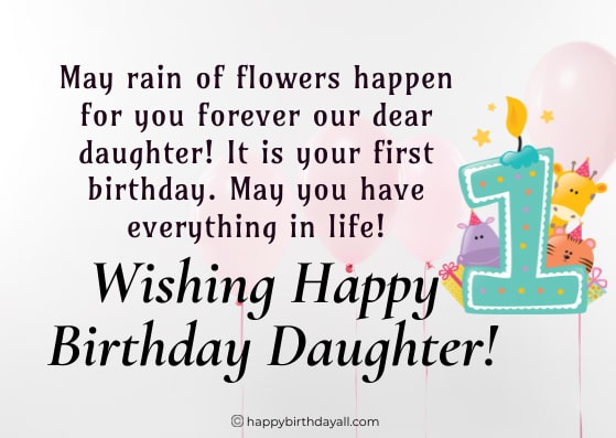 First Birthday Wishes From Parents To Daughter 