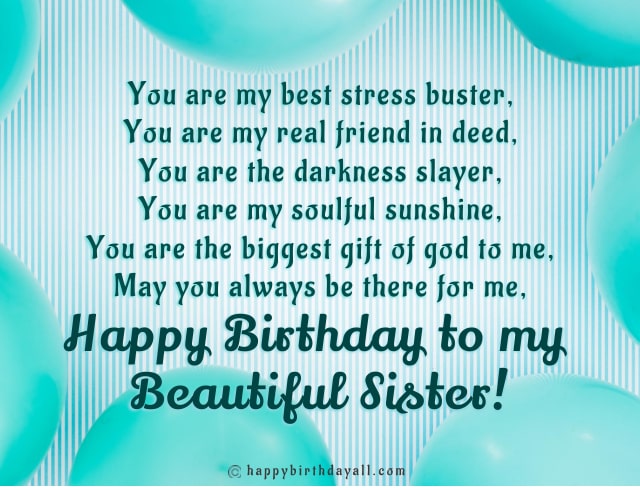 birthday verses for sister