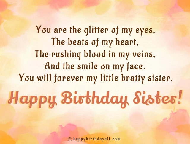 Beautiful Happy Birthday Sister Poems