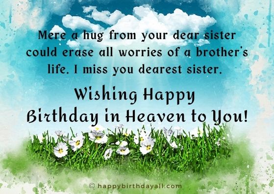 Happy Birthday Sister In Heaven Quotes Messages Wishes 2023 