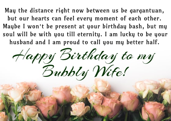 Long Distance Birthday Wishes for Wife