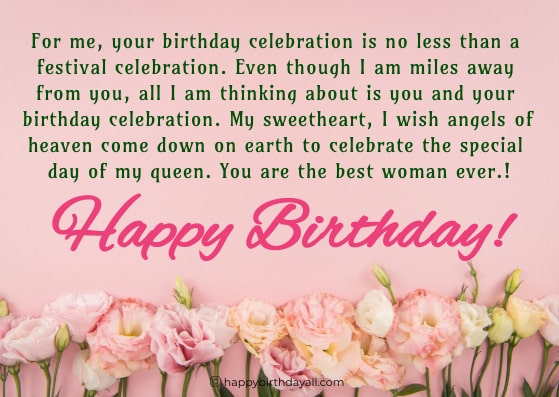 30+ Romantic Long Distance Birthday Wishes for Wife