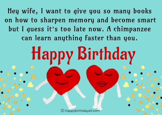 Funny Birthday Wishes for Wife from Husband