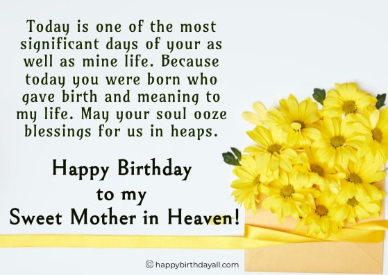 Happy Birthday Mom in Heaven Wishes