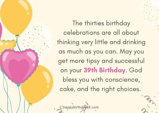 Funny 39th Birthday Wishes 