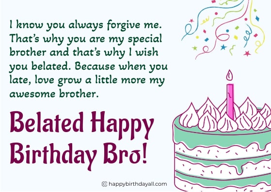 belated happy birthday brother messages