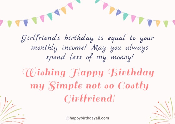 Happy Birthday Girlfriend Funny Quotes 