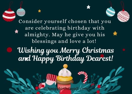 Merry Christmas And Happy Birthday Wishes 
