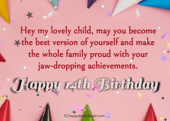 Happy 14th Birthday Wishes