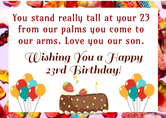 Happy 23rd Birthday Wishes for Son 