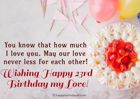 23rd Birthday Wishes for Girlfriend