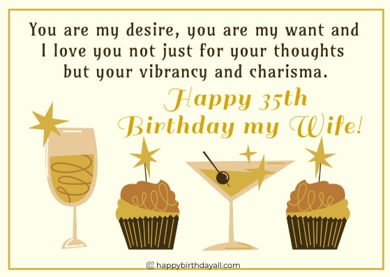 35th Birthday Wishes for Wife 