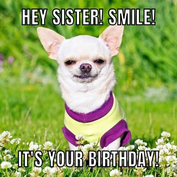 Happy Birthday Memes for Sister smile