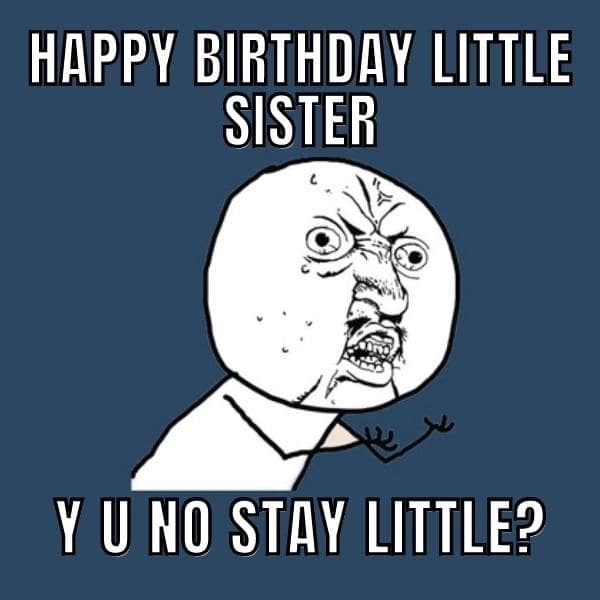 Happy Birthday Memes for little Sister