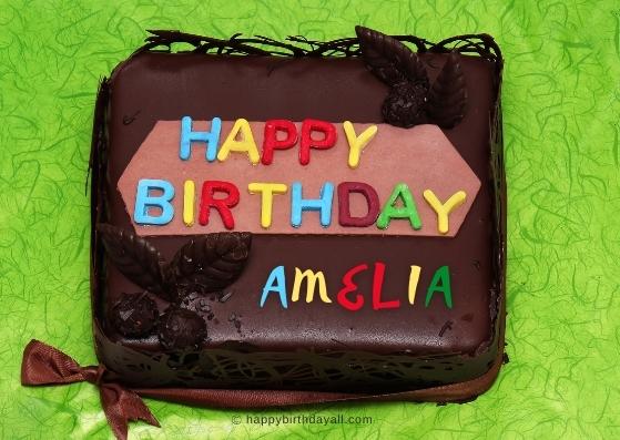  Happy Birthday Amelia Cake With Name