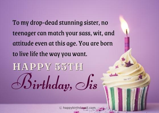 Happy 55th Birthday Sister Wishes