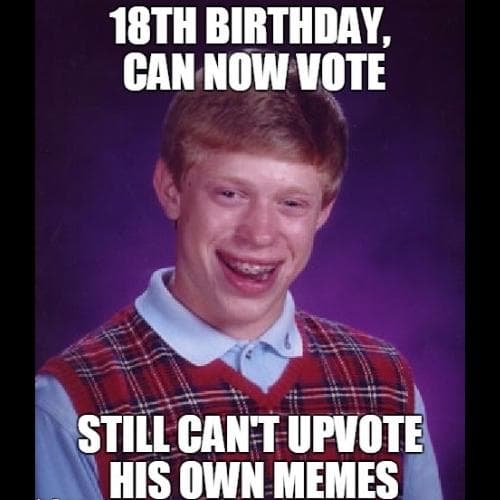 happy 18th birthday memes for him