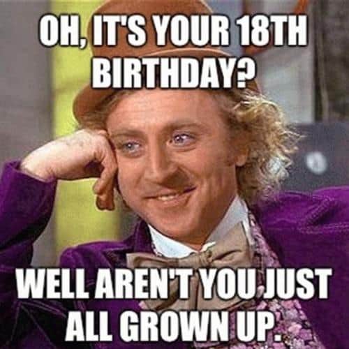 30 Best 18th Birthday Memes For Friends Lover