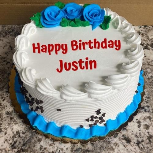 Happy Birthday Justin Cake With Name