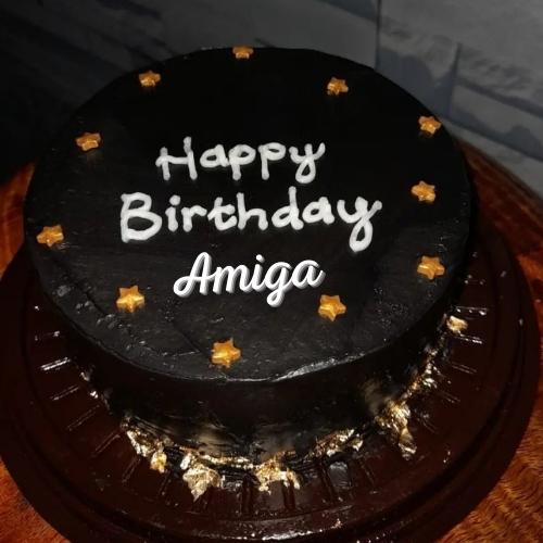 Happy Birthday Amiga Cake With Name