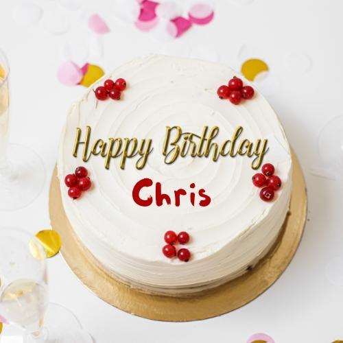 Happy Birthday Chris Cake With Name
