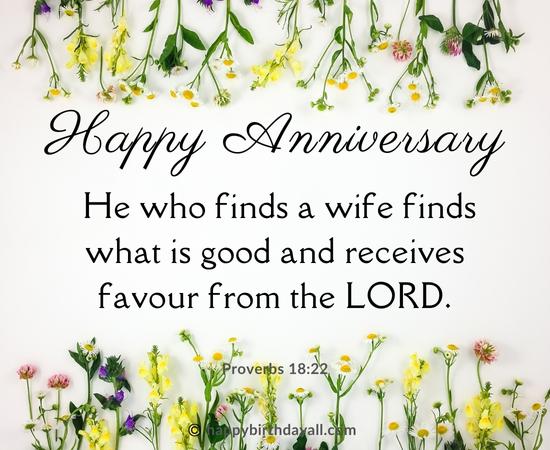 Happy Wedding Anniversary Bible Verses - proverbs 18:22
