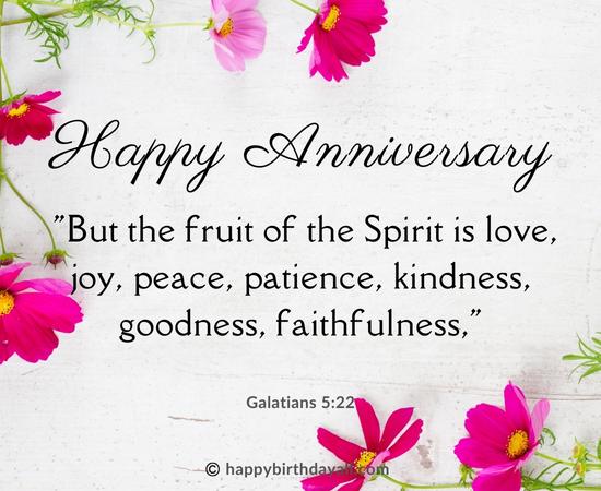 Happy Wedding Anniversary Bible Verses - Gelantians 5:22