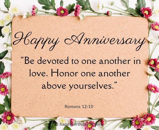 Happy Wedding Anniversary Bible Verses - romans 12:10
