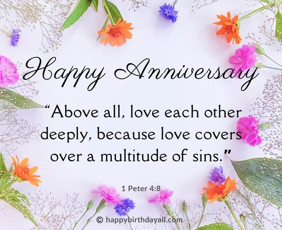 happy anniversary bible verses 1 peter 4:8
