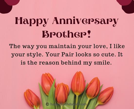 Heart Touching Wedding Anniversary for Brother