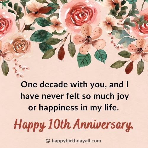 Happy 10th Wedding Anniversary Wishes for husband