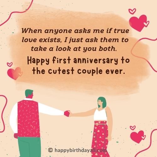1st Wedding Anniversary Wishes For Couple